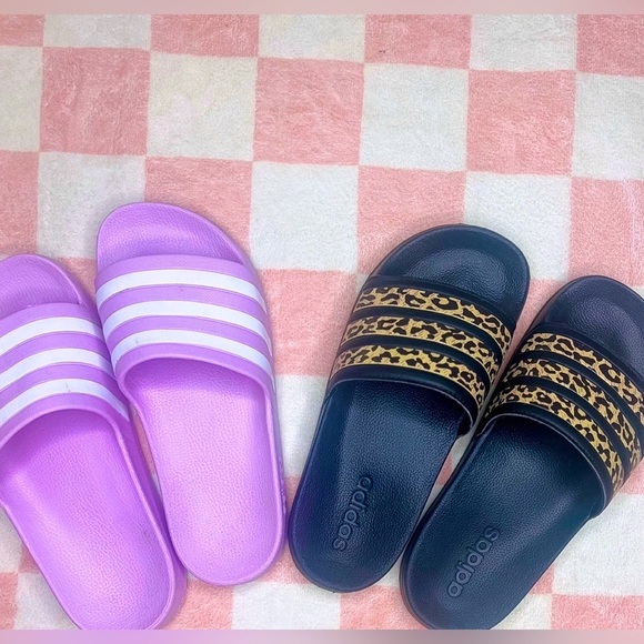 Lot of 2 pairs of cute ADIDAS Adilette shower slides; Size 6 (women) - Picture 4 of 4